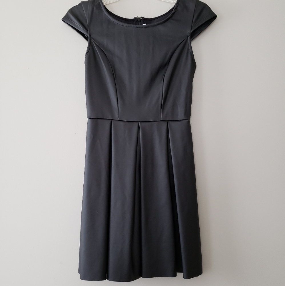 Gently loved black faux leather dress
